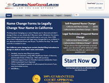 Tablet Screenshot of californianamechangelaw.com